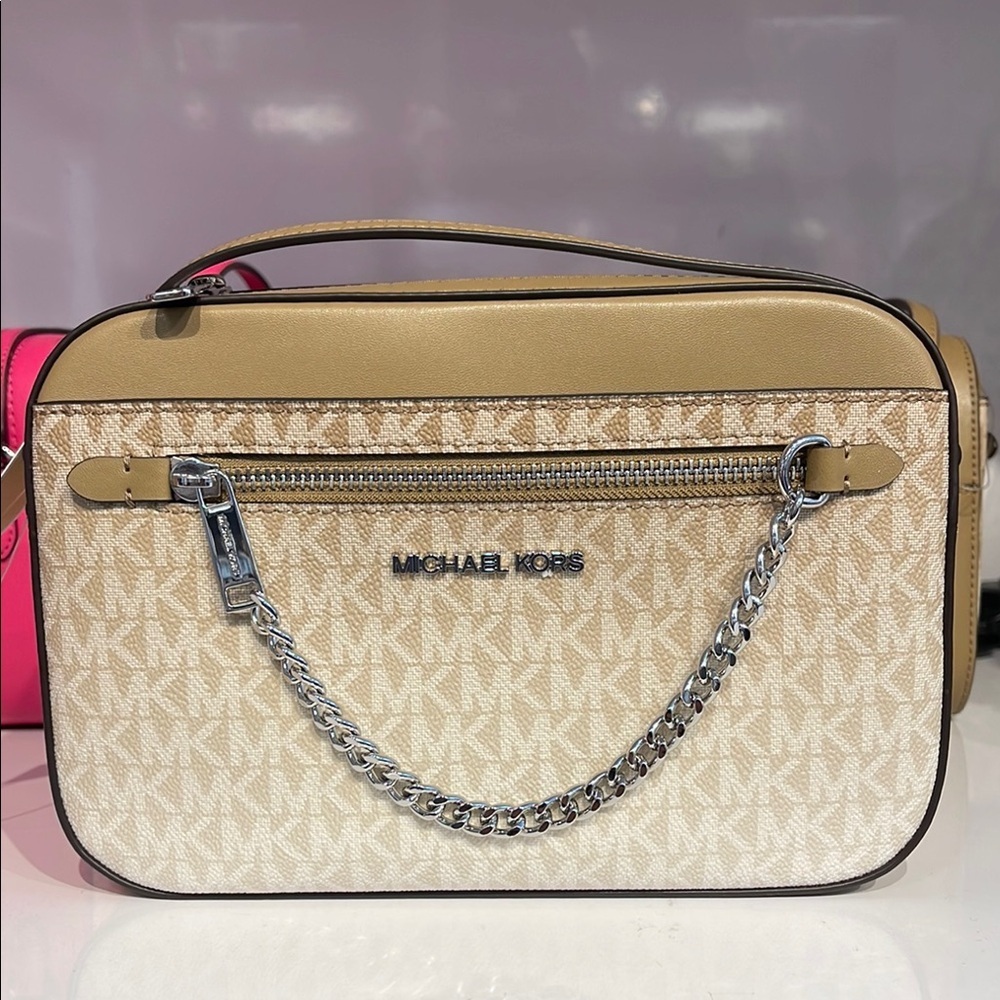 Michael Kors Jet Set Item Large Ombré EW Signature ZP Chain XBody Logo Crossbody